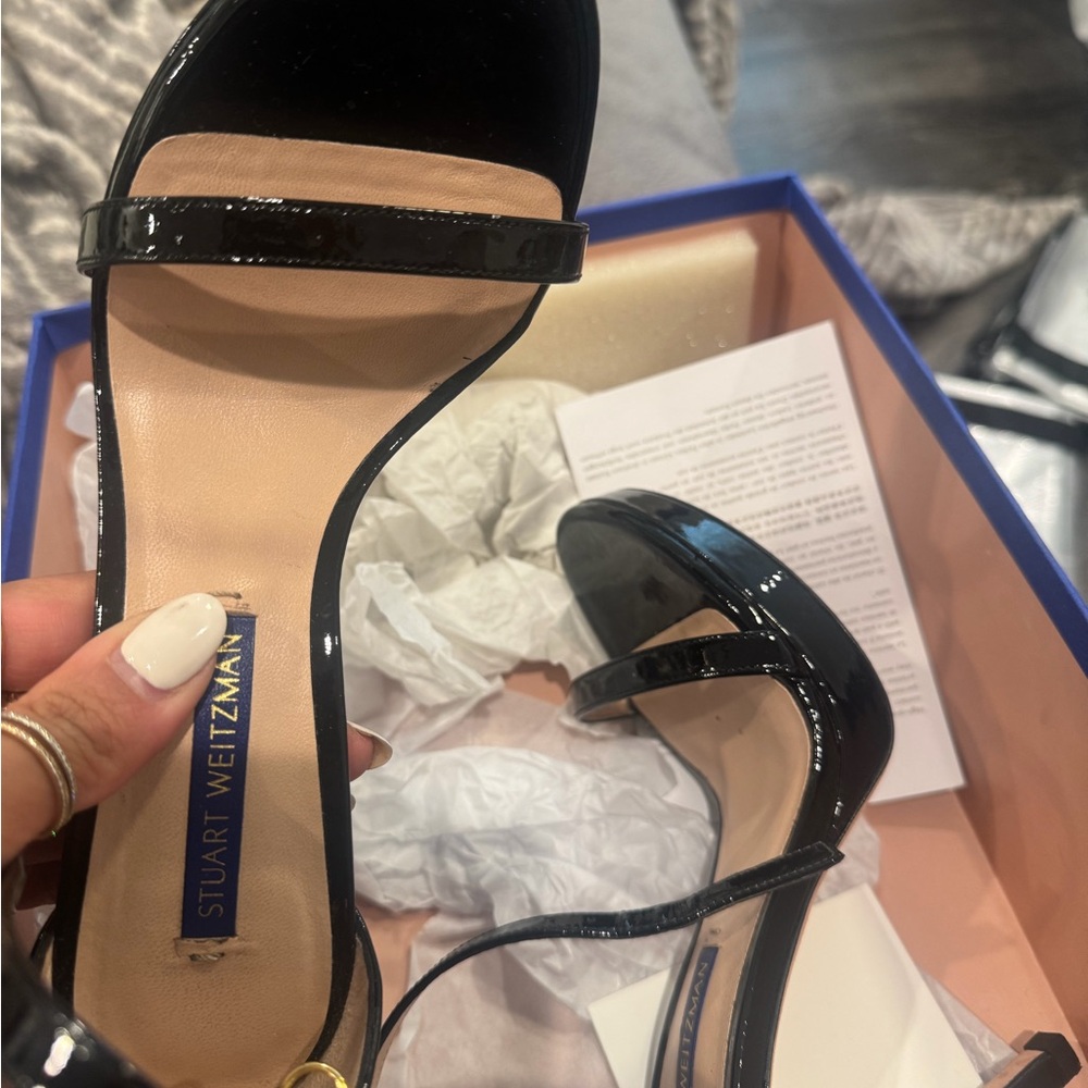 Stuart Weitzman Black Patent Leather Heels